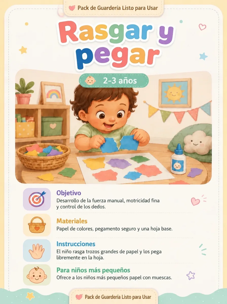 Ejemplo de ficha de actividad del Pack Completo para Guarderías nº 3